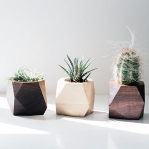 Macetero moderno geométrico de madera de calidad